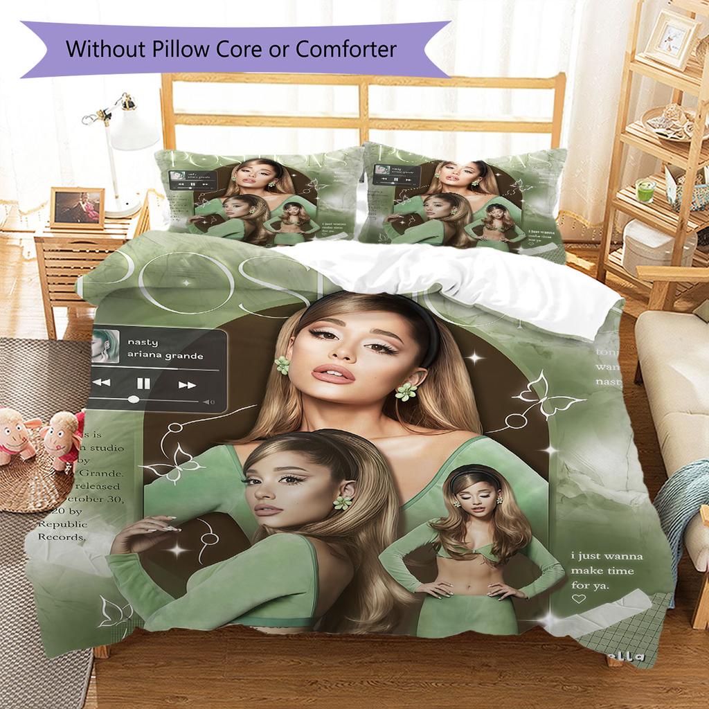 Ariana Grande Soul Bedding Quilt Set Quilt Cover Pillowcase Home Decoration Birthday Gift (1 * duvet cover + 2 * pillowcase, without core)