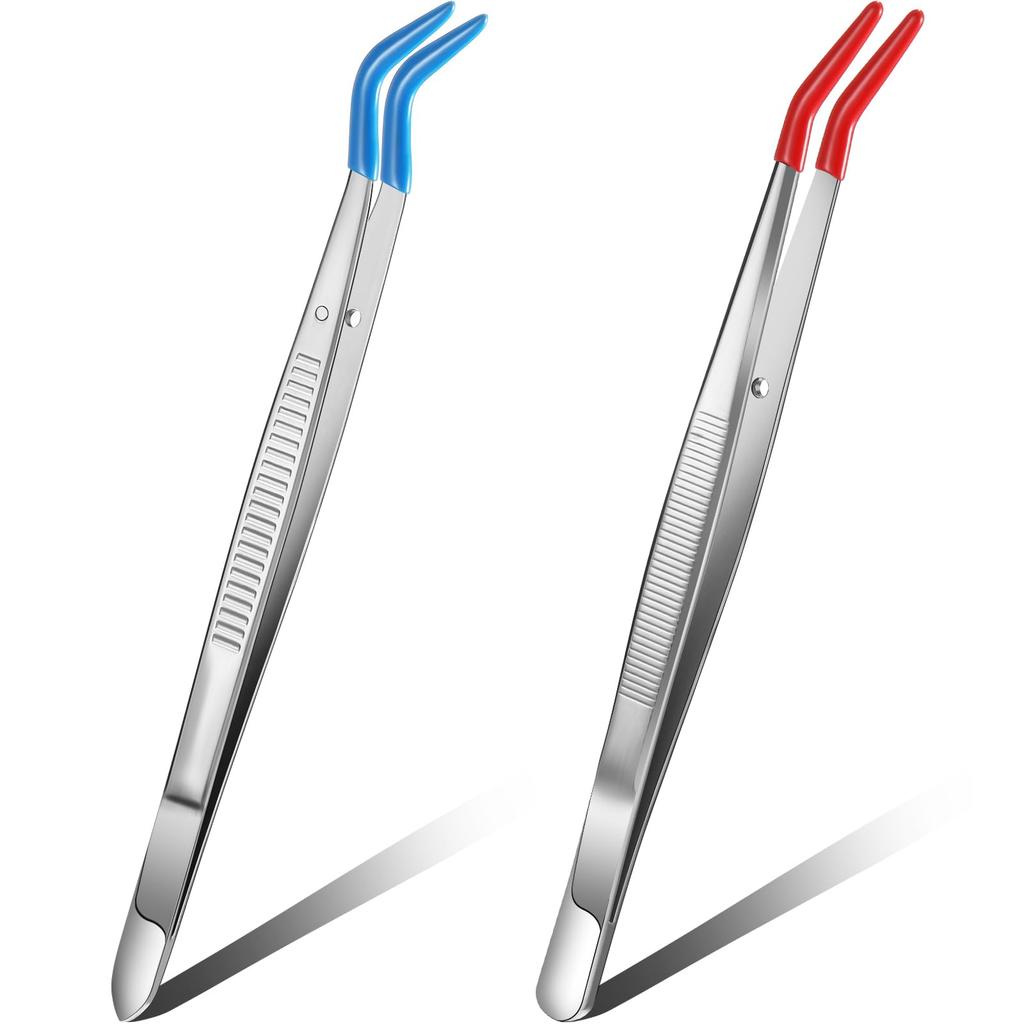 1/2/4 шт. Пинцеты с резиновыми наконечниками Пинцеты с резиновым покрытием из ПВХ и силикона Не оставляющие следов Пинцеты с плоским кончиком и изогнутым кончиком Пинцеты с наконечниками