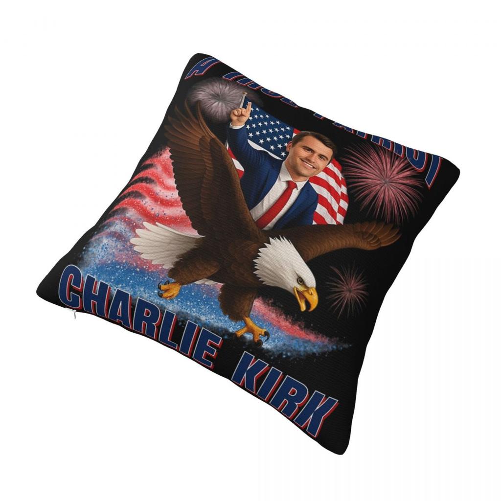 Decorative Pillowcase Charlie Kirk A True Patriot Merchandise Car Pillow Case Cover Zipper Multi Size