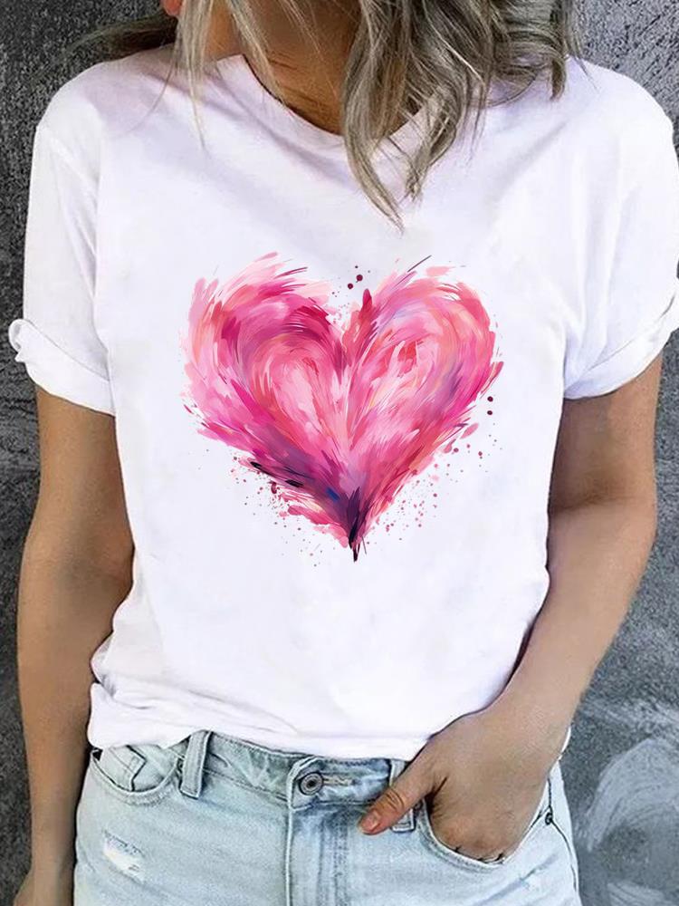 (Asian Size) O-neck Tee Clothing Butterfly Cute Lovely Top Short Sleeve T Shirt Casual Fashion Print Lady Female Women Graphic T-shirts