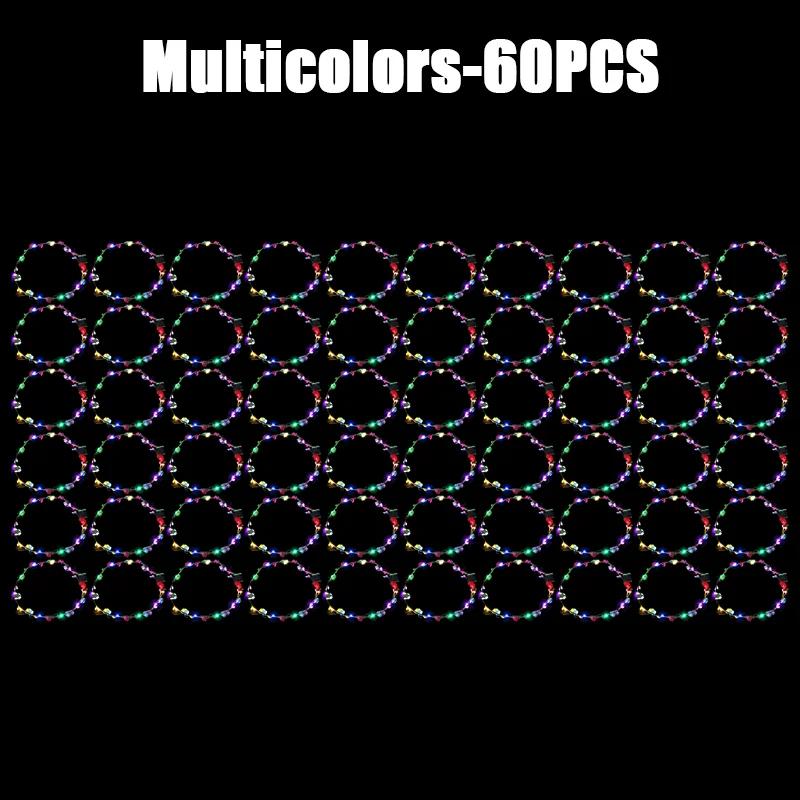 10/60 шт. Светящийся цветочный ободок Светодиодный цветочный венок Светящиеся цветочные венки Короны День рождения Свадьба Рождественское украшение 2024