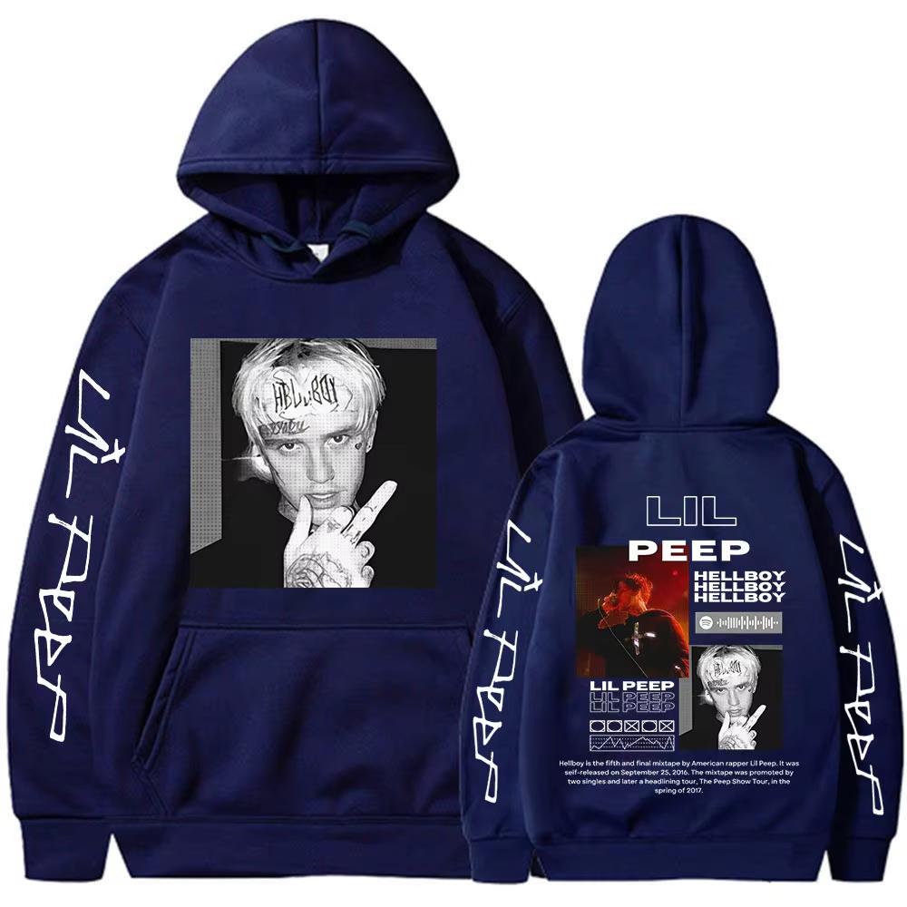 Худи рэпера Lil Peep Hellboy Crybaby с принтами Мужская и женская одежда Эстетичные Свободные Повседневные Свитшоты