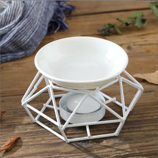 Gold Geometric Tealight Candle Holders Wedding Reception Decor for Table Centerpiece Metal Iron Wire Tea Light Oil burner Aroma