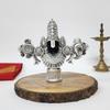 Lord Venkateswara Balaji Idol | Silver-Plated Antique Matte Finish | 4.5 X 5.3 Inch | Tirupati Balaji Statue for Home Temple, Office & Gifting