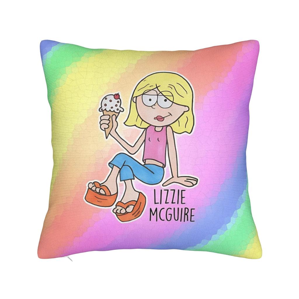 Мультяшные Наволочки Lizzies McGuires Квадратные Чехлы для Подушек Забавная Наволочка на Молнии Декоративная Наволочка для Дивана 45*45см