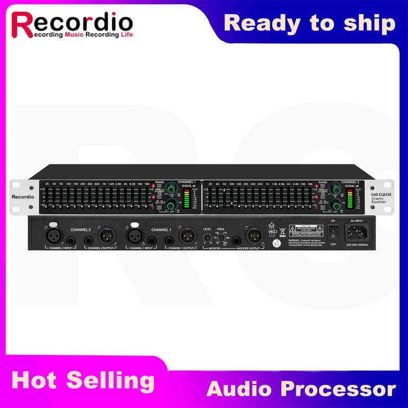 GAX-EQ215S+ Newest Active Balanced Dual 15 Band Graphic Equalizer Digital Audio Sound Processor Power Equalizer