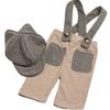 Suspender Romper Newborn Photography Outfit Newsboy Hat Baby Romper Set  Baby Photo Shoot