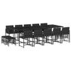 VidaXL 15-Piece Garden Dining Set with Cushions, Table and Folding Back Chairs, Outdoor Patio Furniture 3211531