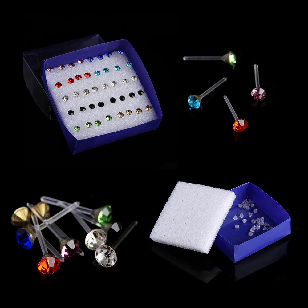 20 Pairs/40 Pcs Charming Earring Clear Crystal Colorful Crystal Jewelry Ear studs Rhinestone