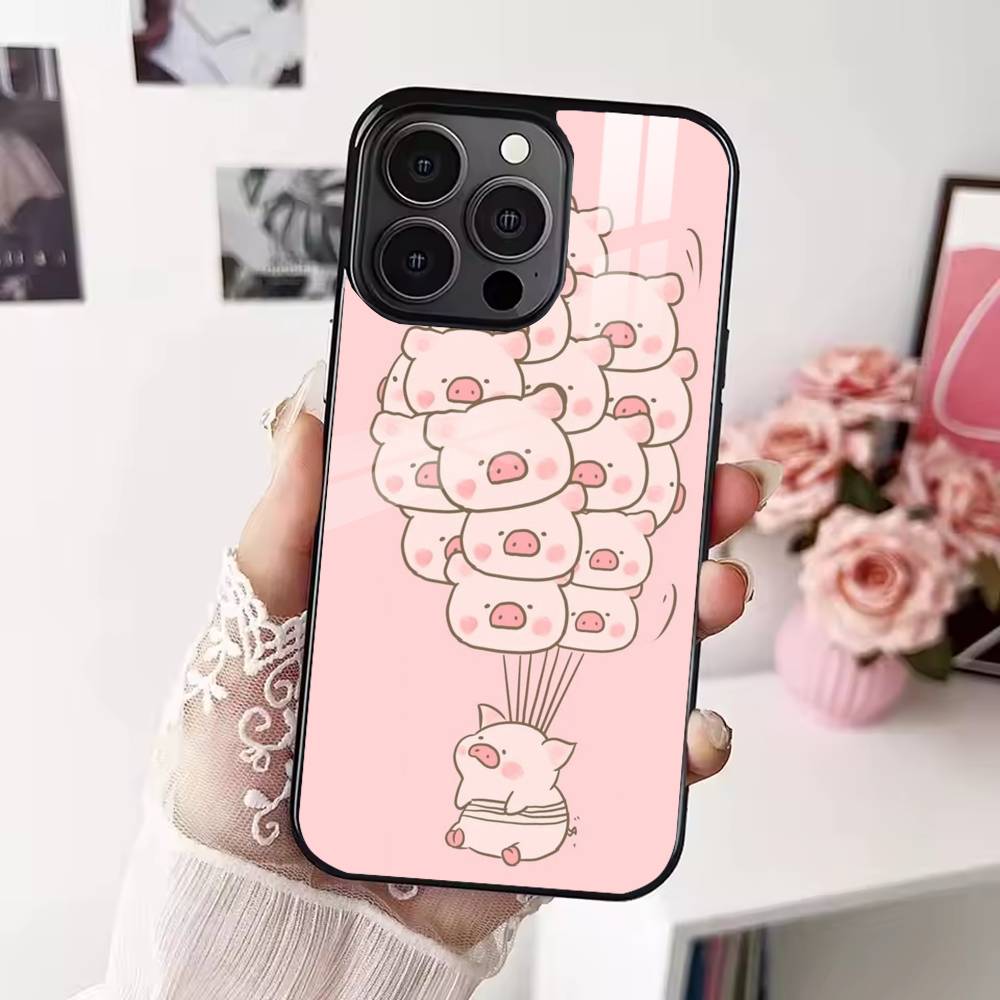 Cartoon L-Lulu Pig Phone Case For iPhone 17,16,15,14,13,12,Plus,Pro,Max for Magsafe Magnetic Wireless Charging