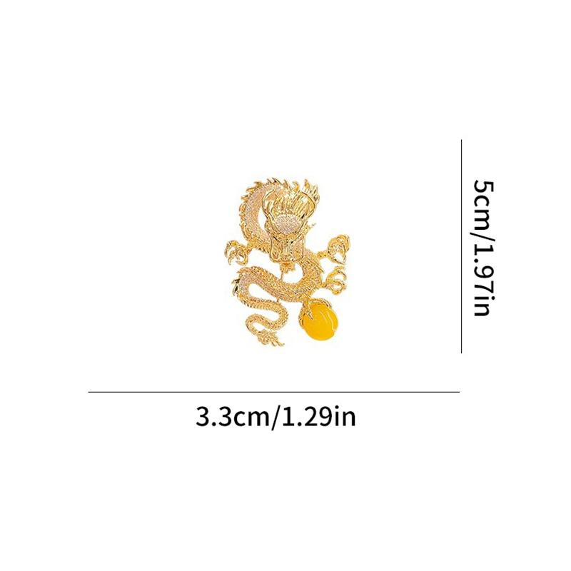 Domineering Flying Dragon Brooch Men'S And Women'S High-End Pin Temperament Pearl Corsage Casual Blazer Accessories