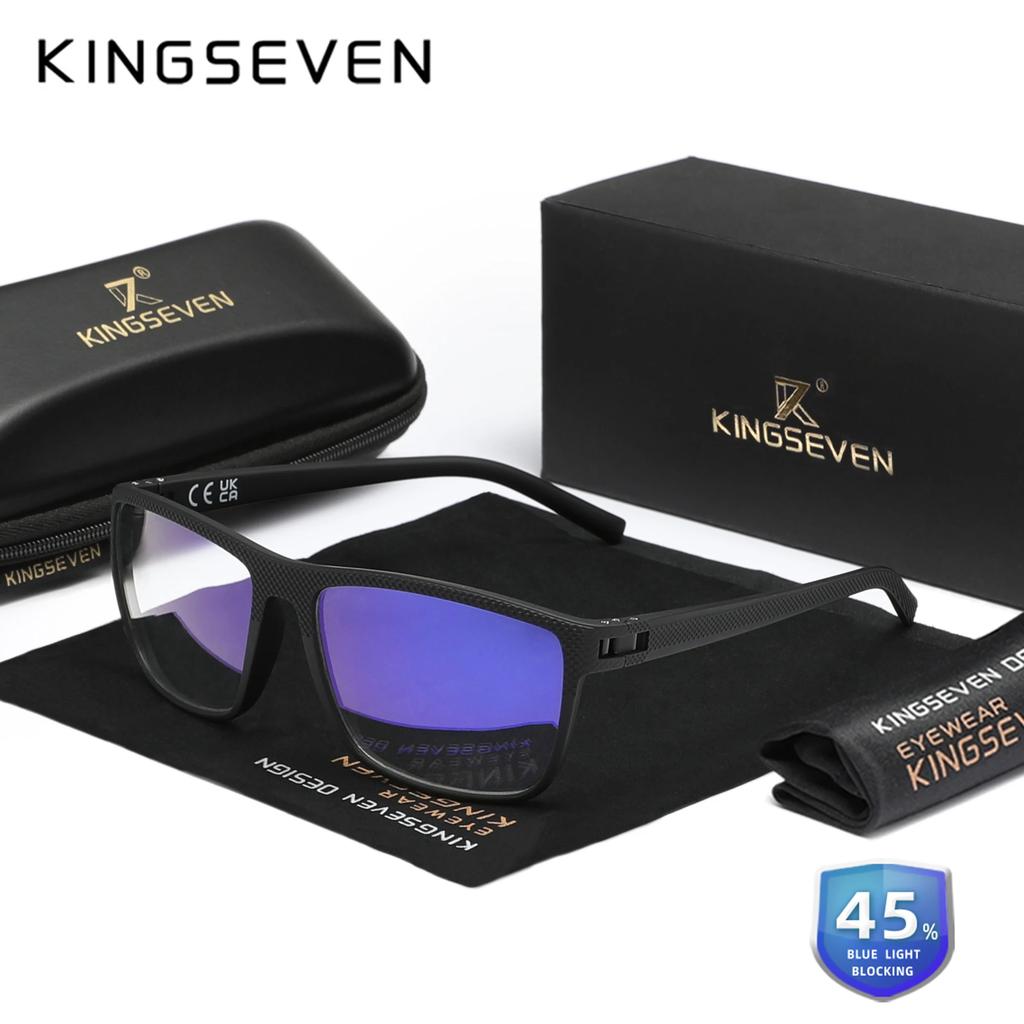 KINGSEVEN New 99% Anti-Blue Ray Glasses Transparent Lens Eyeglasses Men Women Computer Blue Light Blocking Decorative Eyewear