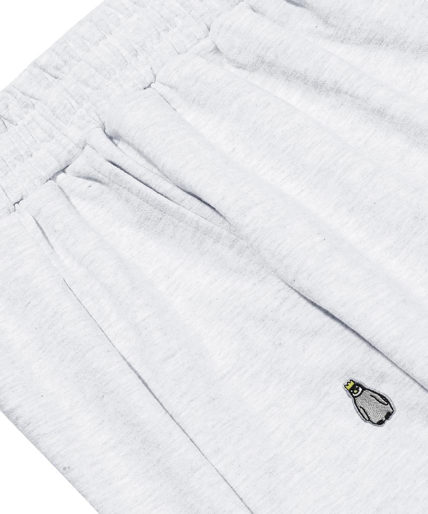 GAKKAI UNIONS Double Pintuck Wide Sweatpants White Melange