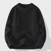 Men's Soft Waxy Knit Sweater - Trendy Round Neck, Warm & Loose for Autumn/Winter