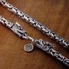 Heavy Necklace Solid 925 Sterling Silver Byzantine Dragon Clasp Chain Handmade Jewelry Gift Punk Vintage Necklace for Men