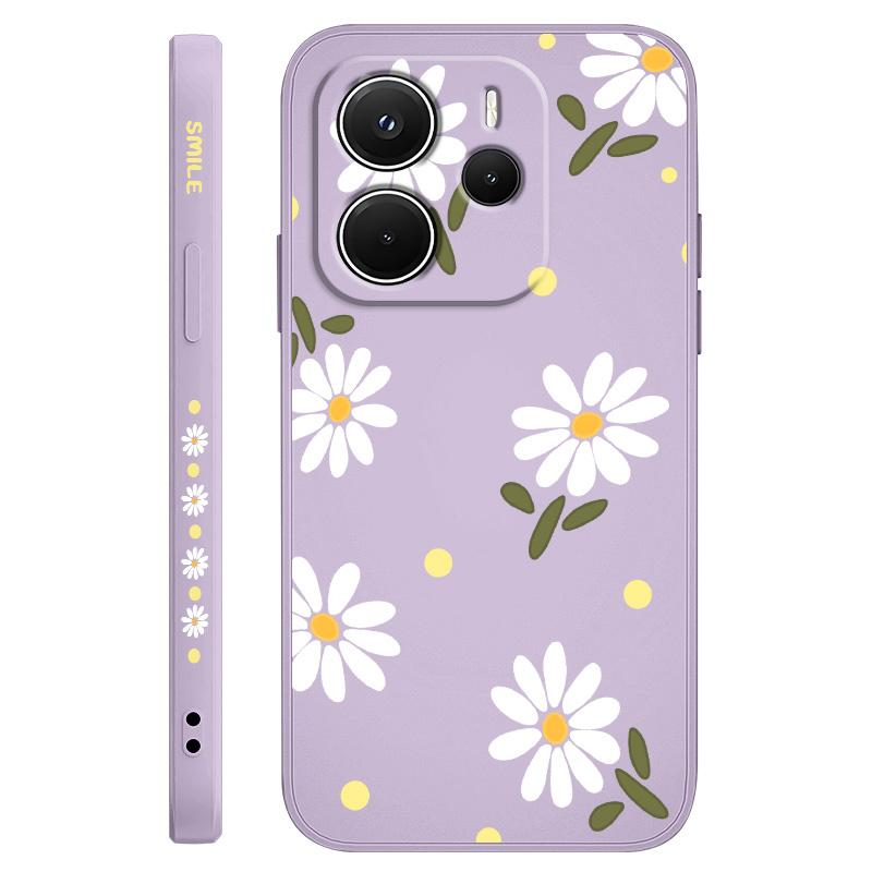 Элегантный чехол с ромашками для Xiaomi Redmi Note 14 13 12 12S 11 11S 10 10S 9 9S 15 14C Pro Plus 4G 5G Жидкий силиконовый чехол