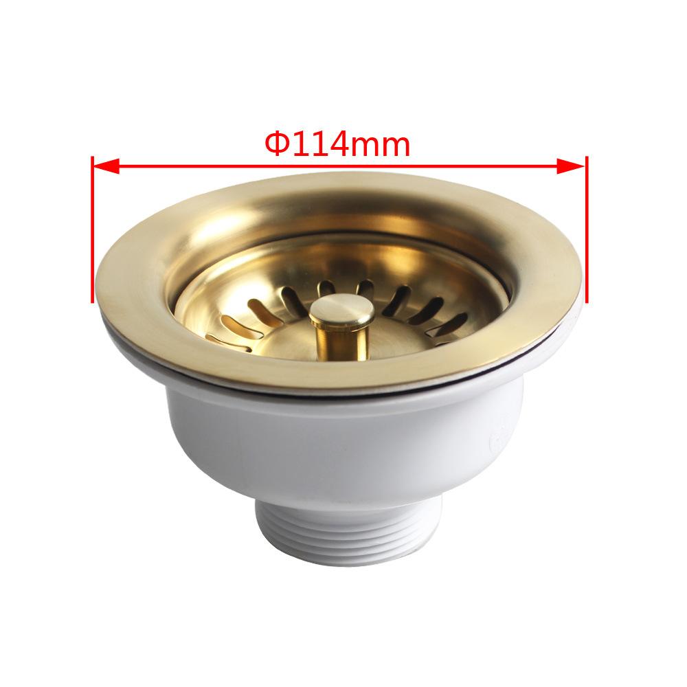 Kitchen Sink Drain 304 Stainless Steel Gold Finished High Quality Fashion Pop-up Antique Antibrass Finished