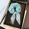 70cm Luxury Brand Square Scarf Design Double Side Shawl Wrap   Print Twill Silk Women Hijab Female Foulard Headband Bandana