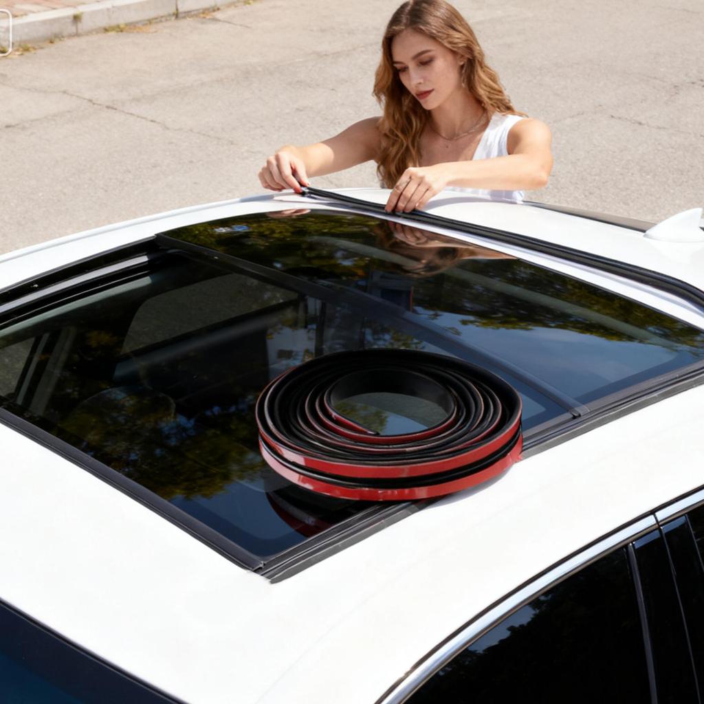 Windshield Rubber Seal Strip T-Shape Soundproofing Cuttable Weatherstrip Weather Stripping Door Seal For Automotive Sedan Pickup