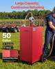 VEVOR 189.3L Fuel Gas Caddy, Carbon Steel, Portable Fuel Transfer Storage Tank with Manual Pump & 4 Rolling Wheels, Gasoline Diesel Can Container