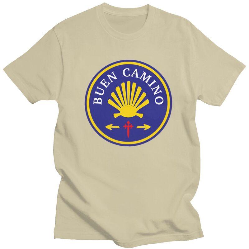 Custom Buen Camino De Santiago T Shirt for Men Pure Cotton Tshirt Leisure Tee Tshirt Clothing