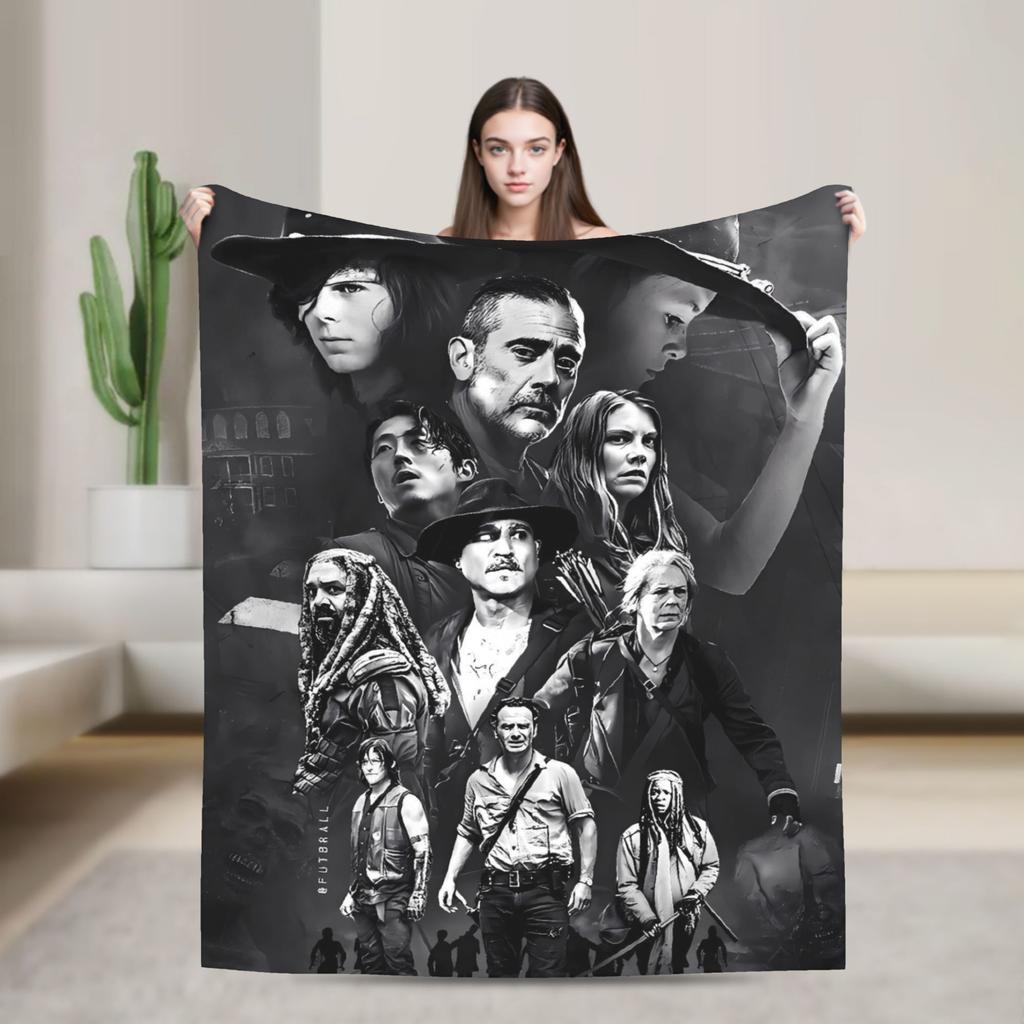 Walking Deads Flannel Blanket Winter Soft Throw Blanket for Kids Adult Couch Bed Print Bedspread Sofa Bed Cover