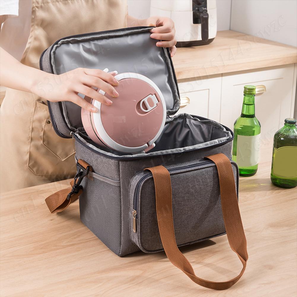 2026 2-in-1 Insulated Lunch Bag for Women Multi Purpose Lunch Tote Bag Large Capacity Quilted Handbag Travel Picnic Lunch Box