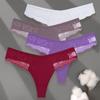 4PCS/Set Sexy V-Waist Women Cotton G-string S-XL Lace Lingerie Panties Thongs Femme Underwear Girls Underpant Intimates