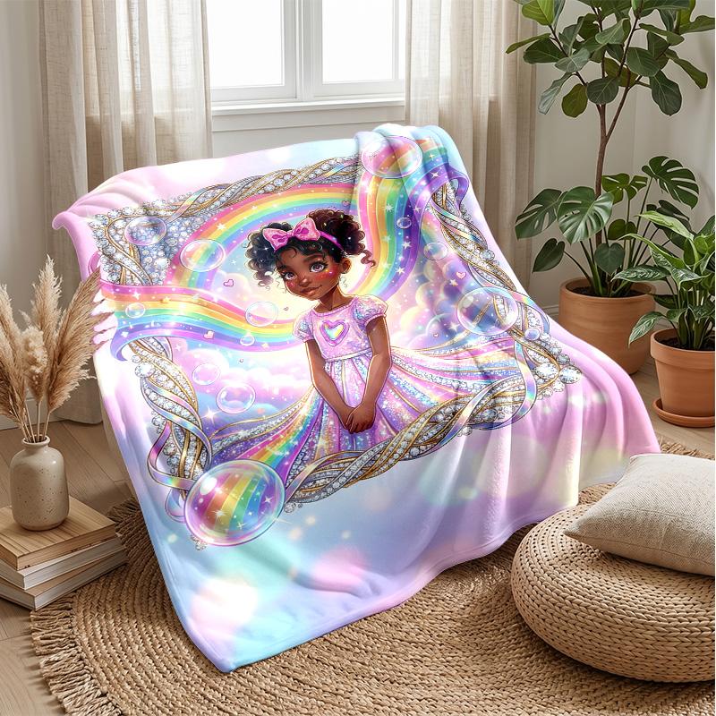 Rainbow Dreams Backpack Theme blanket Lightweight Warm Flannel Blanket Decorative Throw Blanket for Home Decoration