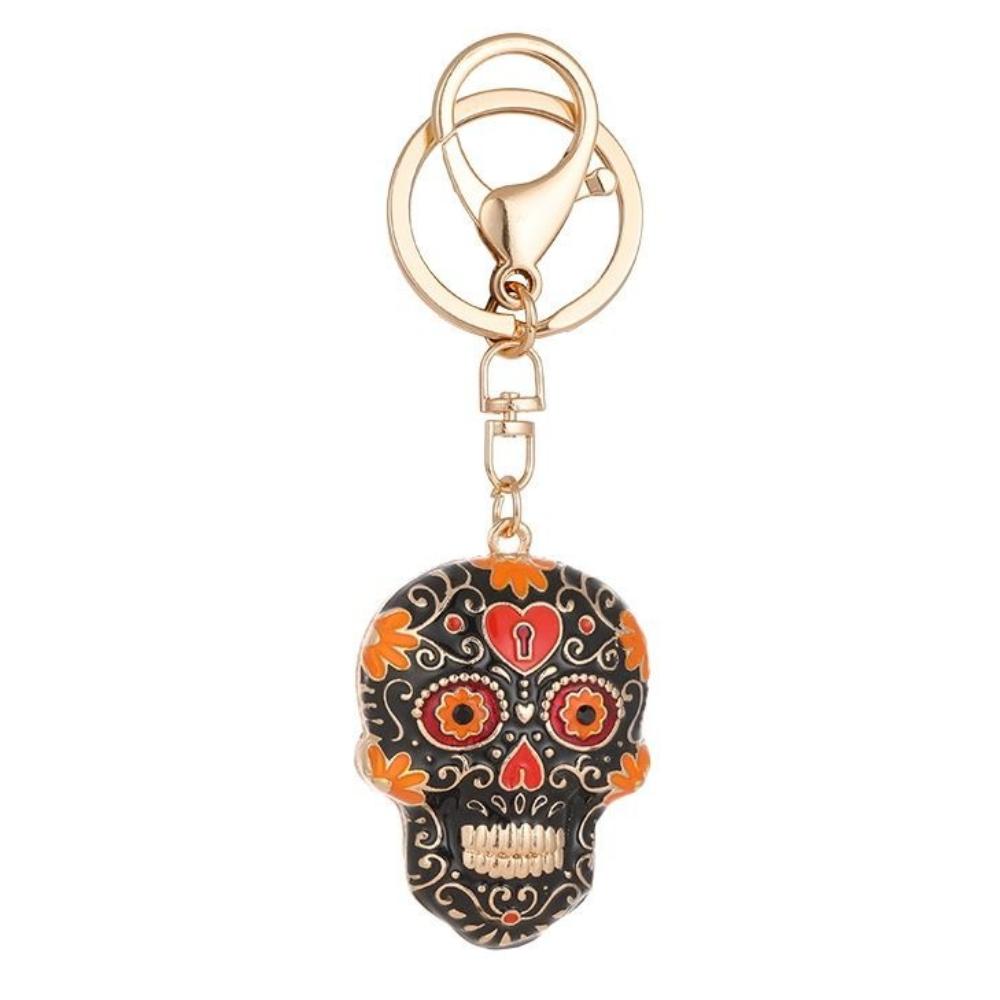 With Buckle Skeleton Keyring Mandala Skull Key Chain Pedant Bag Charm Pendant Skull Keychains Car