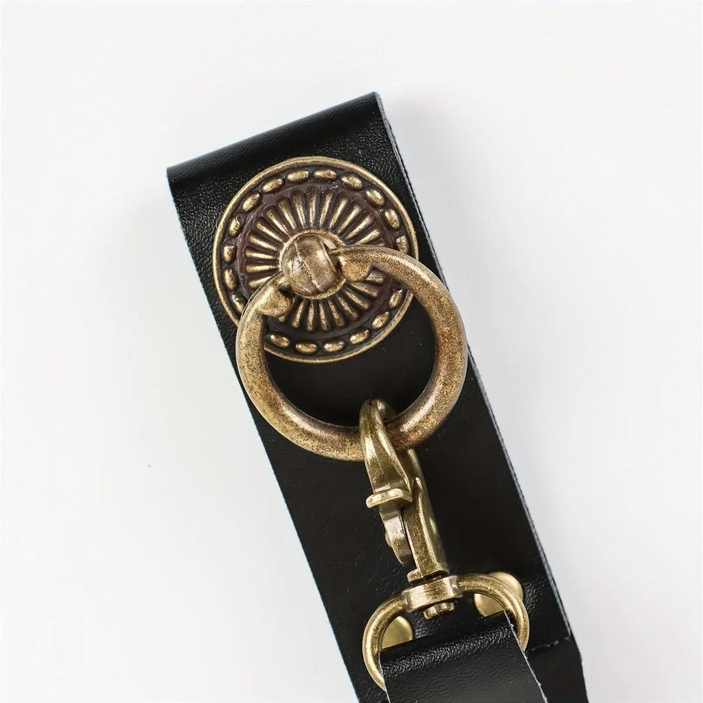 Medieval Viking Knights with Metal Accents and Keychains PU Leather Accessories Cosplay Renaissance Marketplace Costumes Props