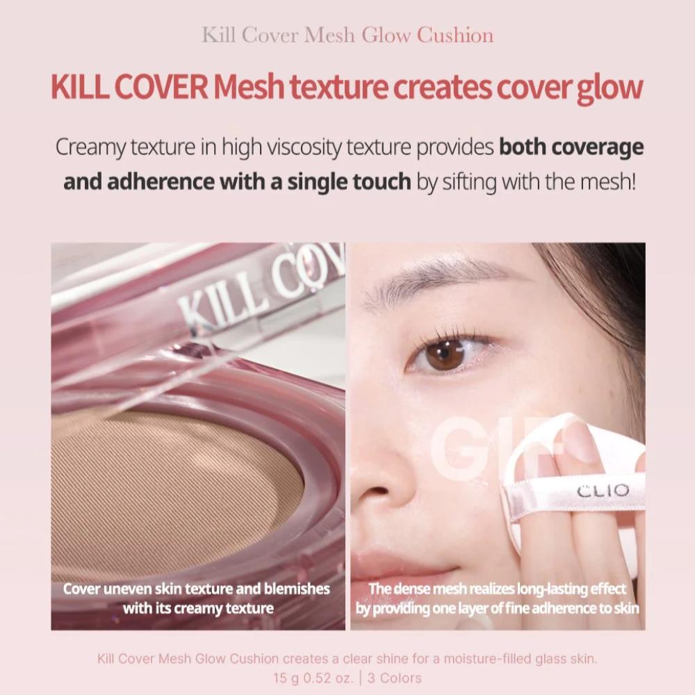 Clio Kill Cover High Glow Cushion SPF50+ PA+++ (14 г × 1 + сменный блок 14 г × 1)