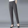High Waist Plus Size Elastic Grandma Pants - Casual Loose Straight Leg for Middle-Aged & Elderly Women