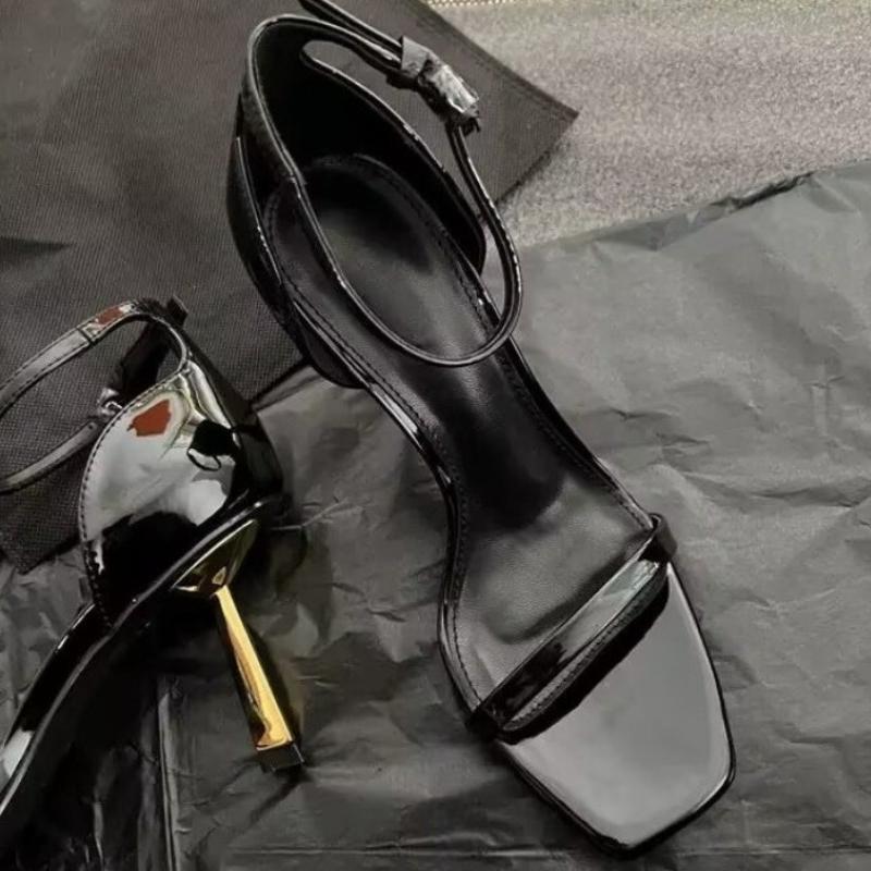 Туфли-стилетто Женские Летние Новые Квадратный Носок Открытый Носок Одна Пряжка Квадратный Носок Противоскользящие Износостойкие Сандалии