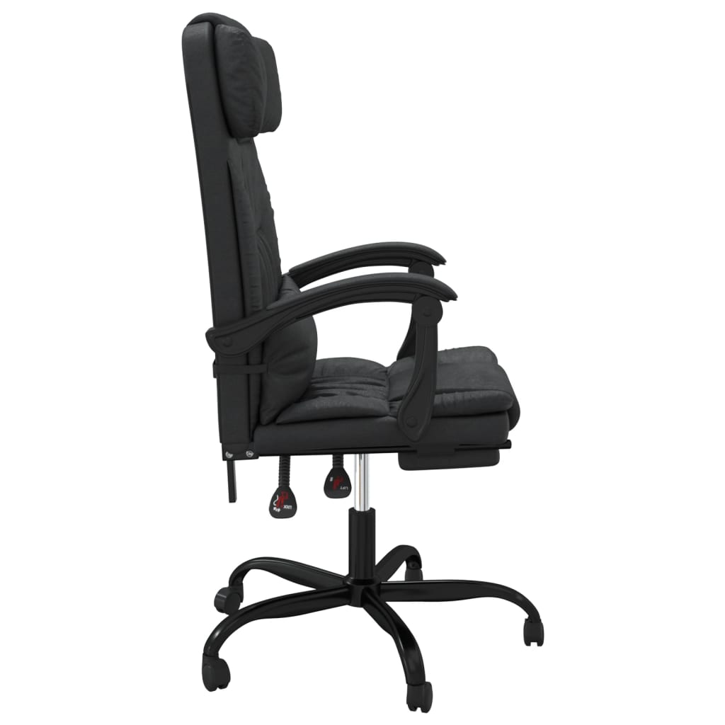 Office Chair with Reclining Function Black Faux Leather