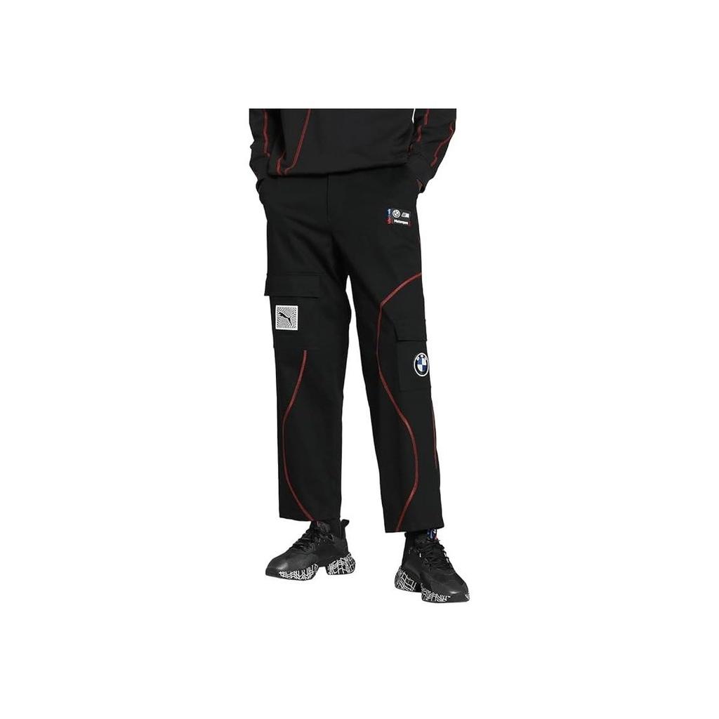 Puma Брюки X BMW MMS Garage Crew с полосками и логотипом, штаны унисекс, черные 621028-01