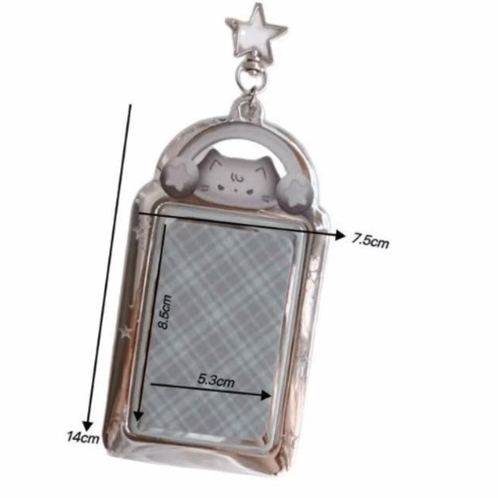 Милый держатель для карт с кошкой 3 дюйма, ПВХ, звезды, держатель для карт с айдолом, цепочка, украшение, кулон-бас, студент