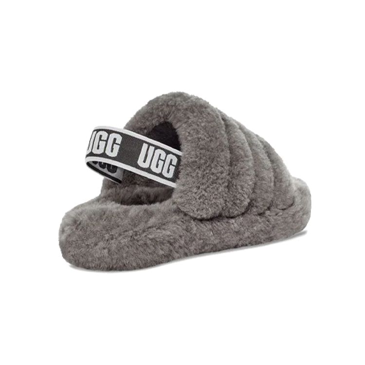 UGG Детские меховые шлепанцы Fluff Yeah Charcoal 1098494K-CHRC