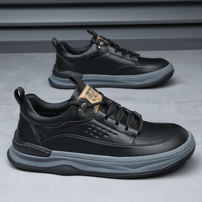 Leather Men Shoes Lace Up Oxfords Men Shoe Low Heeled Formal Shoe Men's Breathable Shoes Men Sneakers Outdoor Walking Shoes