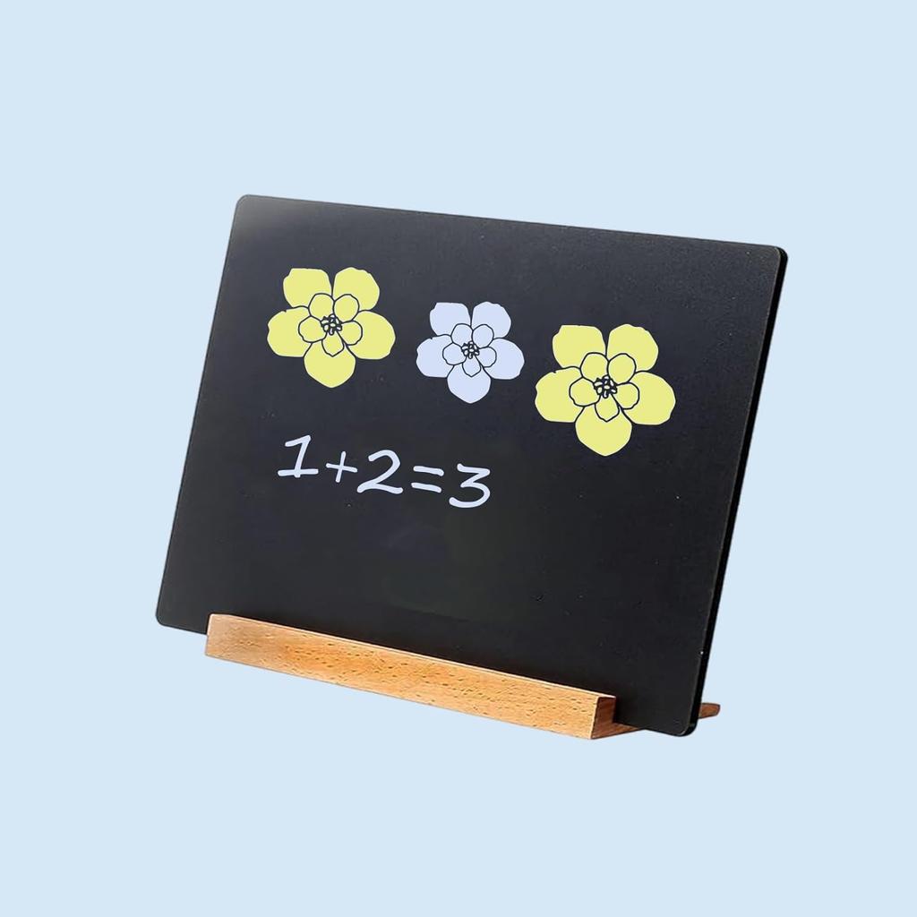 NEWNEWSHOW 8.7x12 Inch Tabletop Chalkboard with Wood Holder 1 Pack