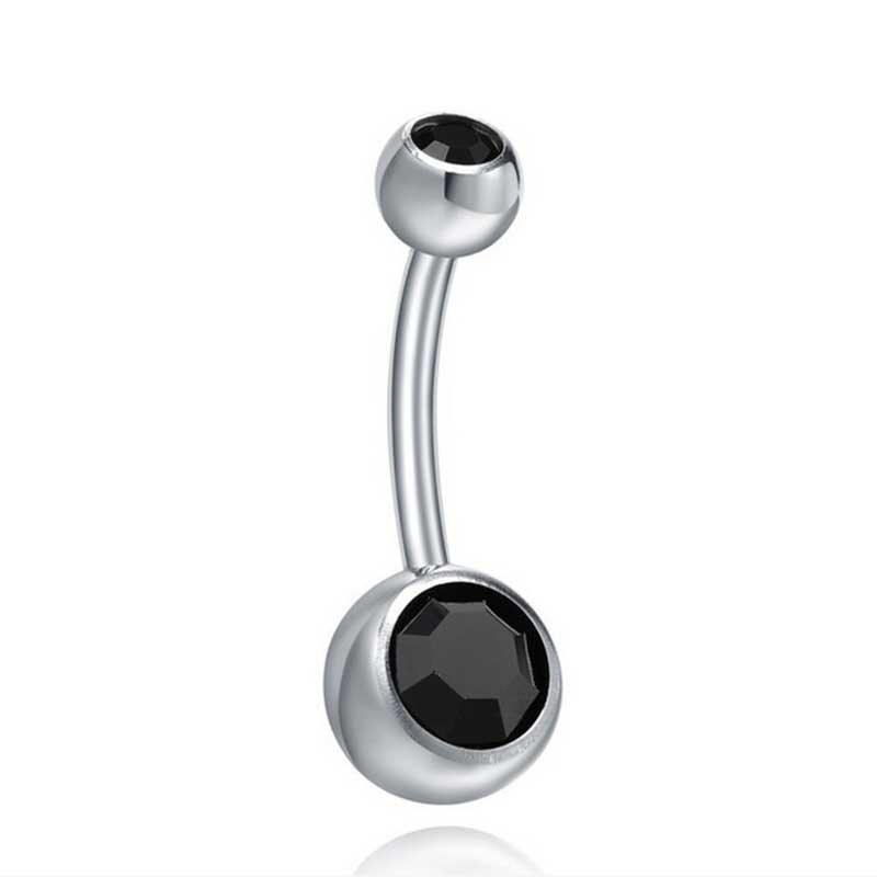 New Fashion Sexy Women Surgical Steel Crystal Navel Belly Button Rings Bar Body Piercing Jewelry