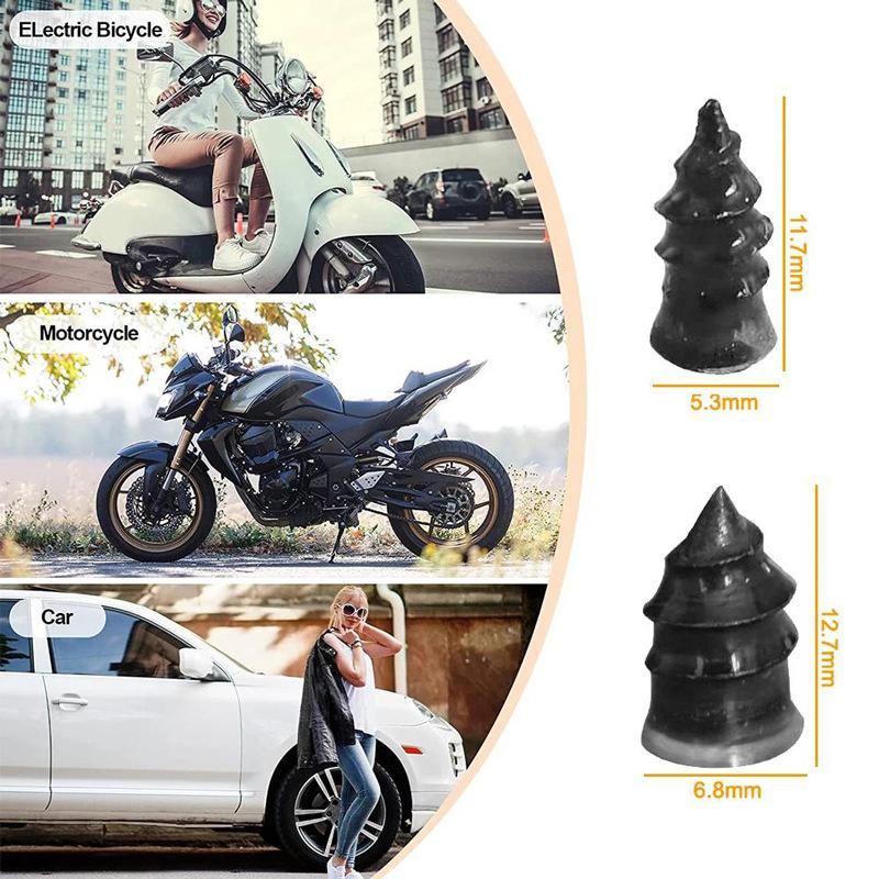 Набор для вакуумного ремонта шин с гвоздями для автомобиля, мотоцикла, скутера, резиновые бескамерные шины, набор инструментов для ремонта шин без клея, пленка для ремонта шин с гвоздями