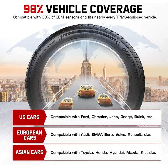 Autel MX Sensor TPMS Датчик Металлический 2-в-1 433/315 МГц Инструменты для ремонта шин Тестер монитора давления в шинах Программирование Работает с Ts508wf