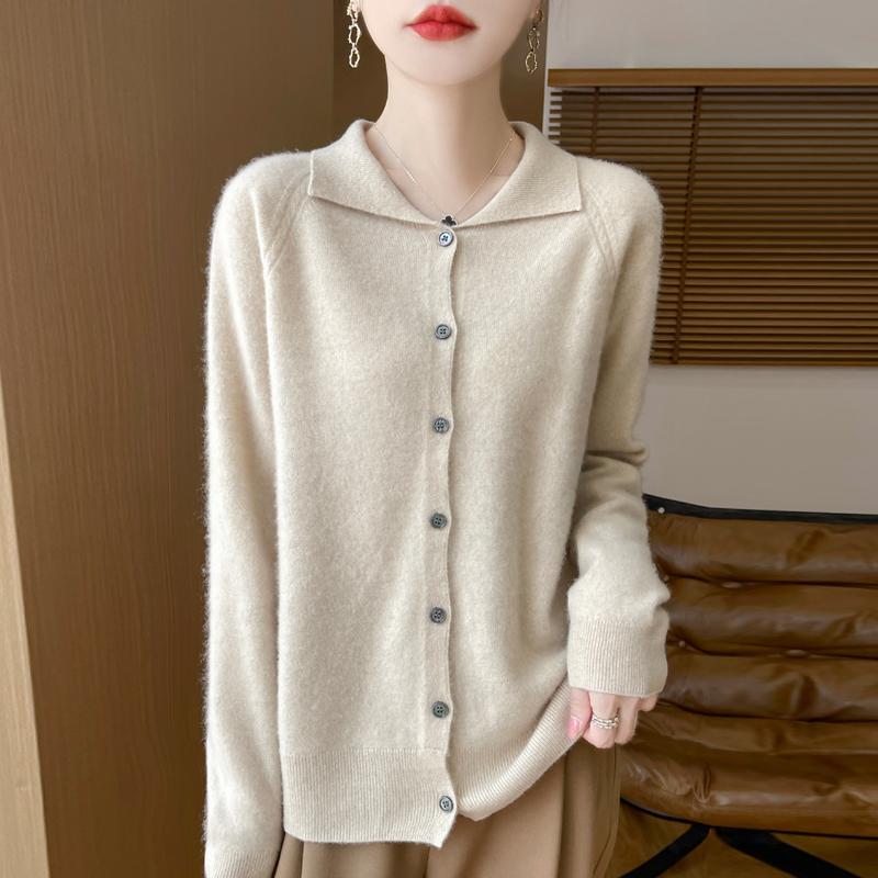 Женский кашемировый кардиган Qinghe кашемир 30% кашемир 70% шерсть осенне-зимний кашемировый кардиган мягкий и теплый