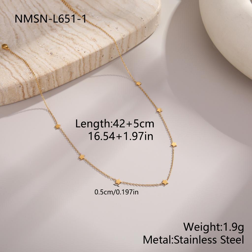 GEMCHIC Women's Stainless Steel Star Moon Heart Multi-Layer Necklace Sweet Cool Fashion Designer Jewelry