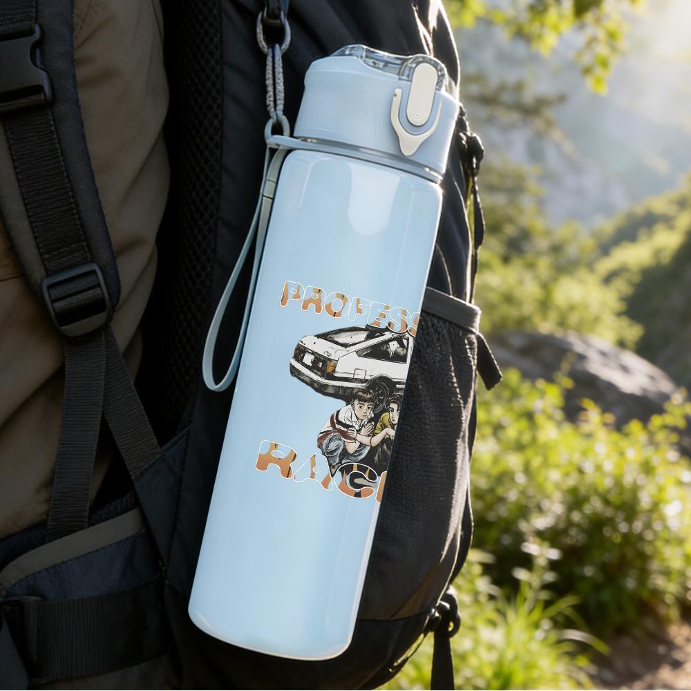 1PC UFO Flying Saucer Minimalist Sketch Print 750ml Portable Sports Water Bottle Leakproof Gym Outdoor Travel Drink Cup