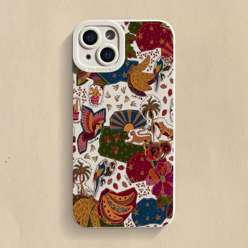 Floral Leopard Eyes Phone Case For iPhone 11 12 13 14 15 16 Pro Max 7 8 Plus 16E XR X XS SE Shockproof Silicone Soft Cover