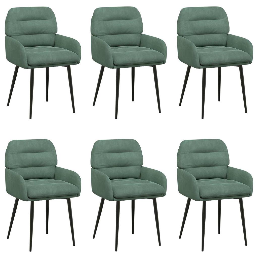 Dining Chairs 6 pcs Velvet Sea Green 59 x 59.5 x 90 cm