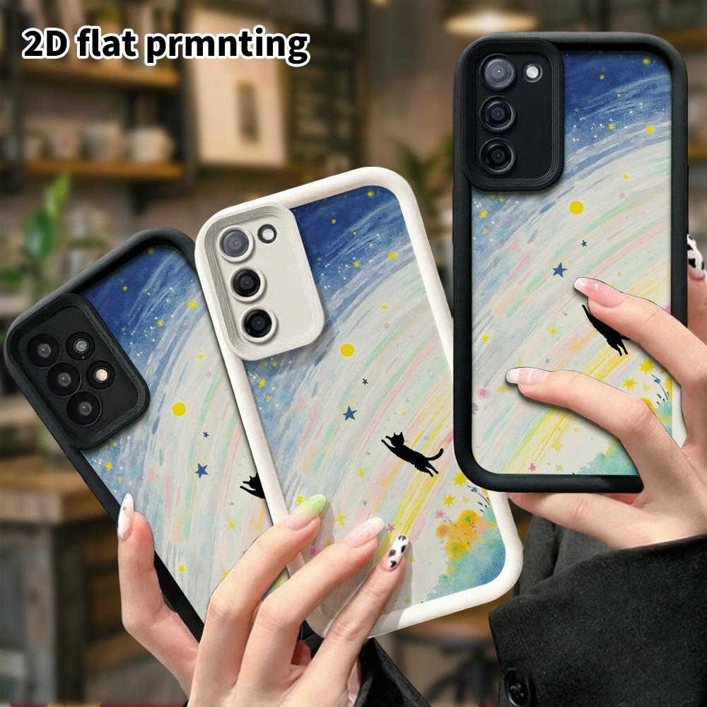 Phone Case: 2D Flat Samsung Galaxy A34 A35 M05 M06 S20 S22 S21 FE Plus 5G Layered Protection Case, Starry Rainbow, Christmas and Halloween Gift