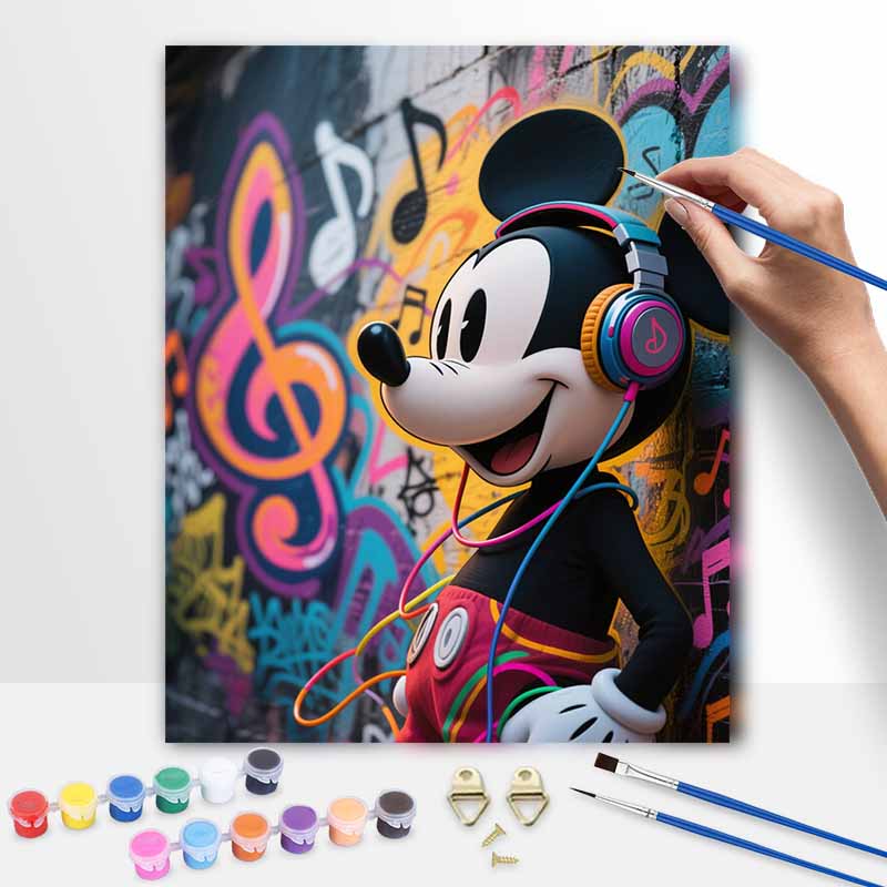 Disney Микки Маус музыкальный граффити масляная живопись цифровая живопись художественный набор ручной работы DIY подарки украшения для дома